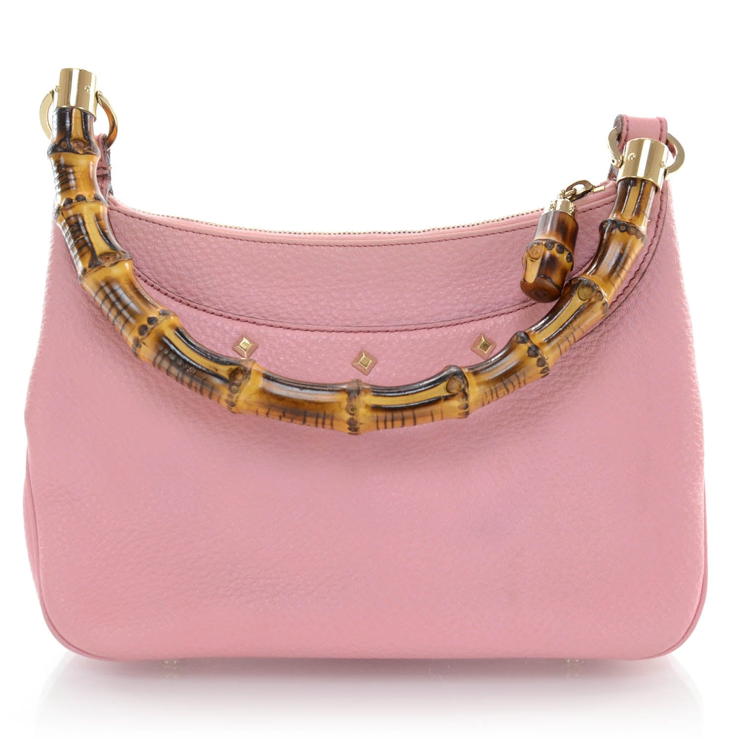 Gucci Calfskin Bamboo Anita Top Handle Bag Pink 3 of 7