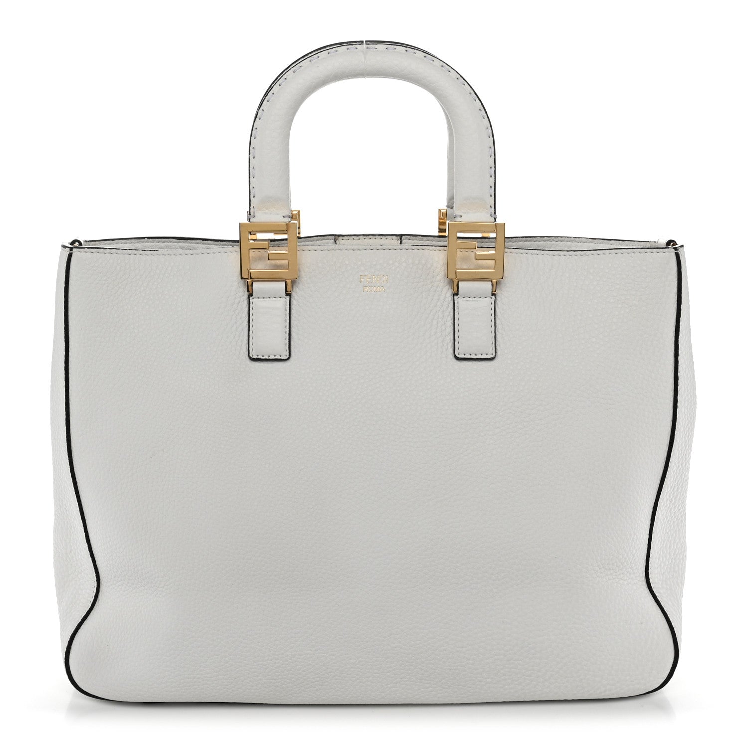 Fendi Vitello Glacier Medium FF Tote White 1 of 11