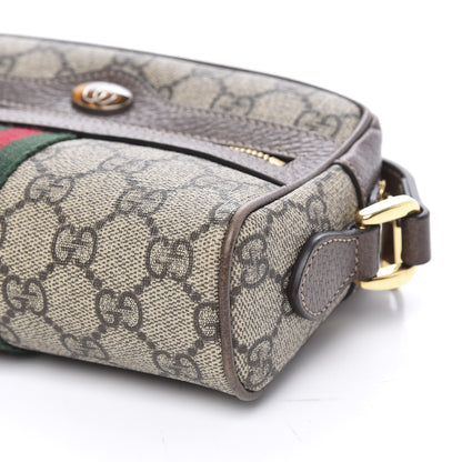 Gucci GG Supreme Monogram Web Mini Ophidia Shoulder Bag Brown 7 of 9