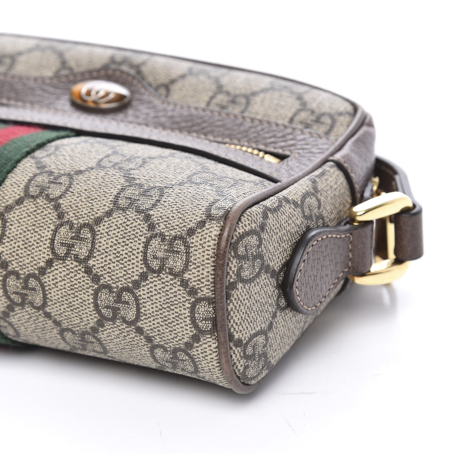 GG Supreme Monogram Web Mini Ophidia Shoulder Bag Brown