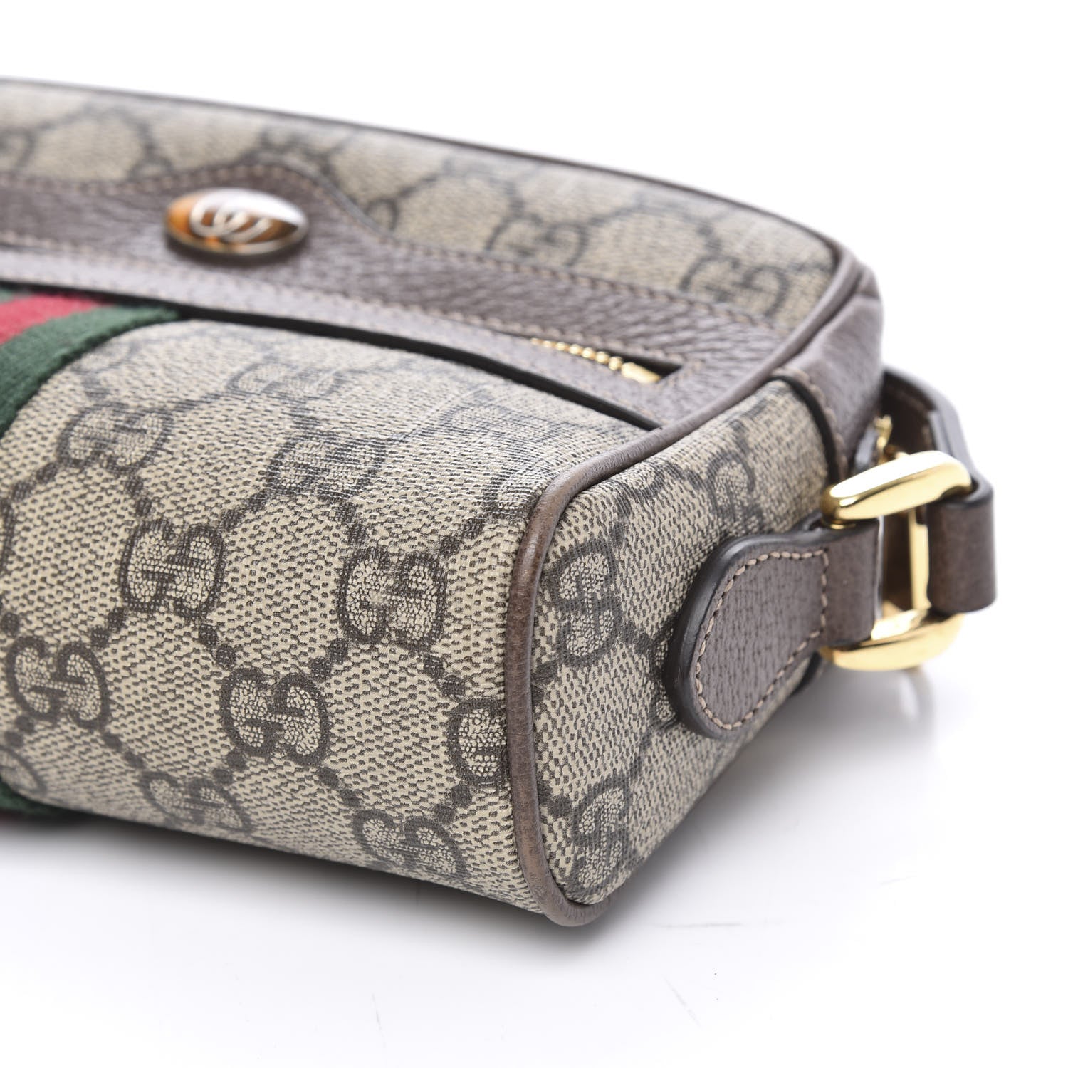 Gucci GG Supreme Monogram Web Mini Ophidia Shoulder Bag Brown 7 of 9