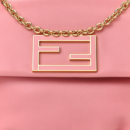 Fendi Vitello Flamingo Enamel Fendista Pouchette Crossbody Pink 9 of 14
