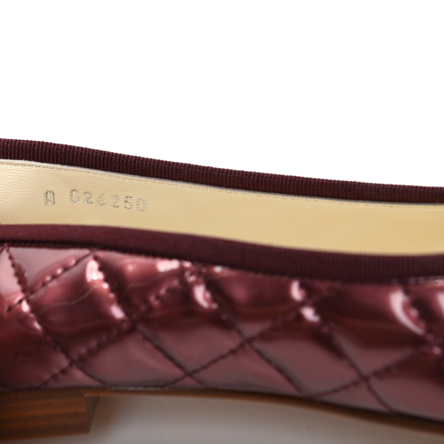 Patent Quilted Cap Toe CC Ballerina Flats 37.5 Rose Fonce