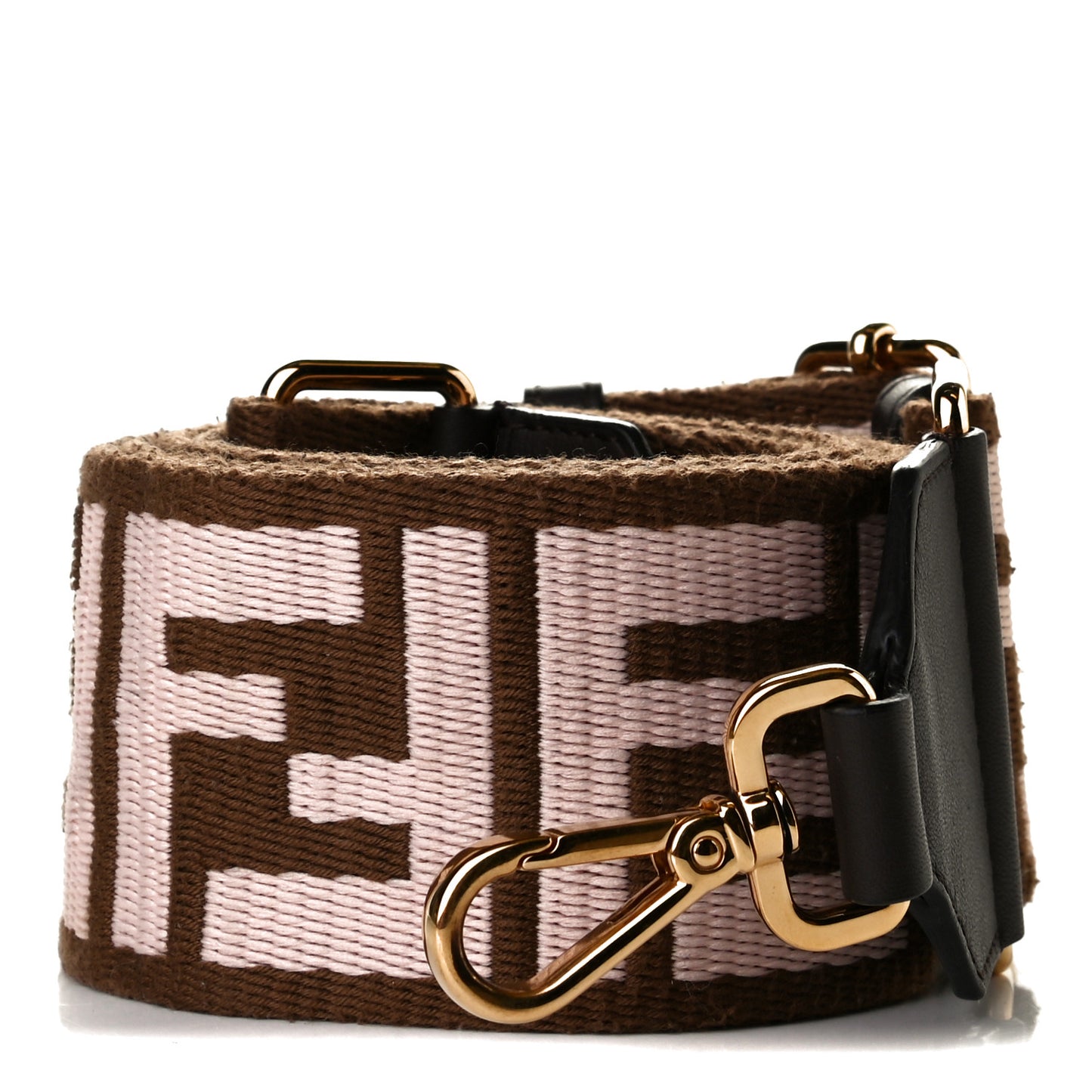 Ribbon Vitello Century FF 1974 Embroidered Adjustable Strap You Fango Rosa Confetto Chocolate