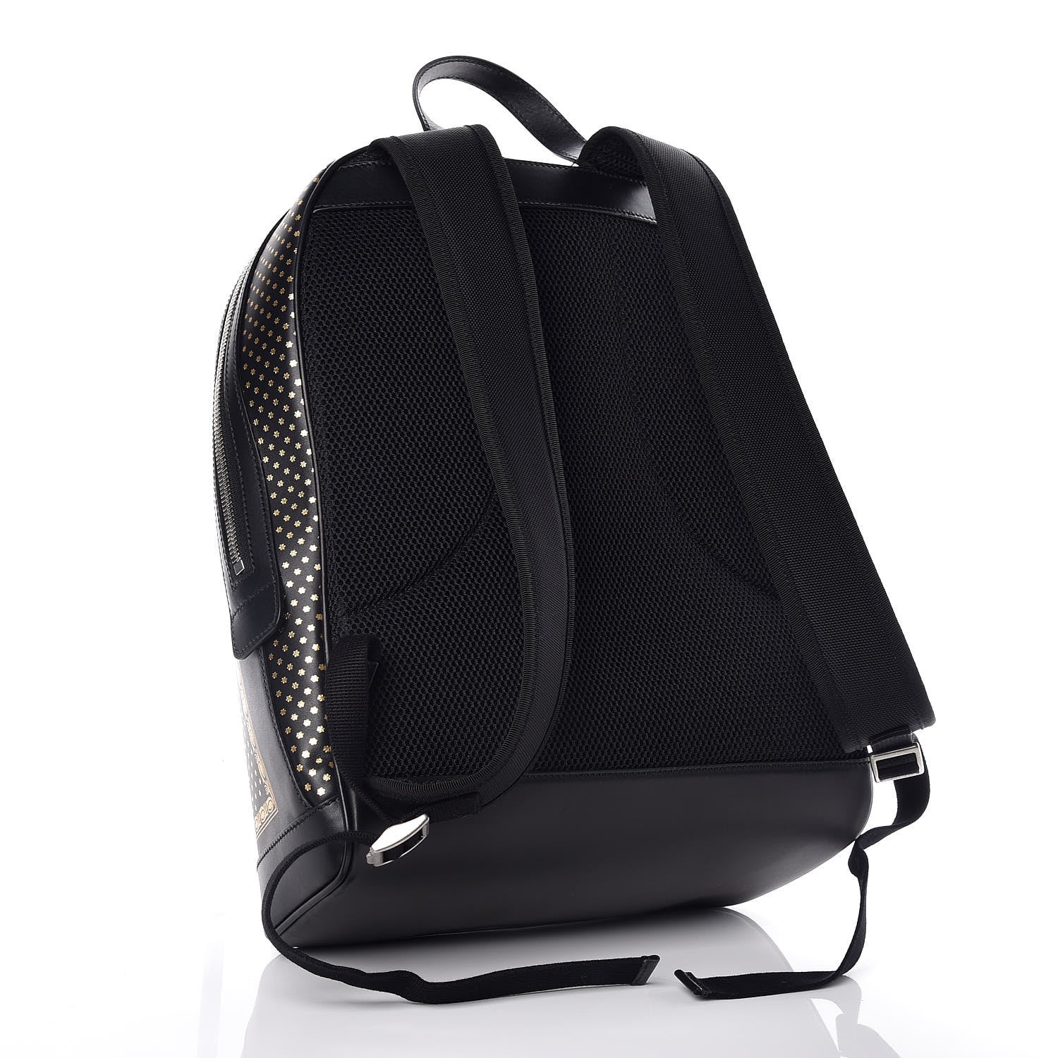 Gucci X SEGA Calfskin GUCCY Stars Dome Backpack Black Gold 3 of 12