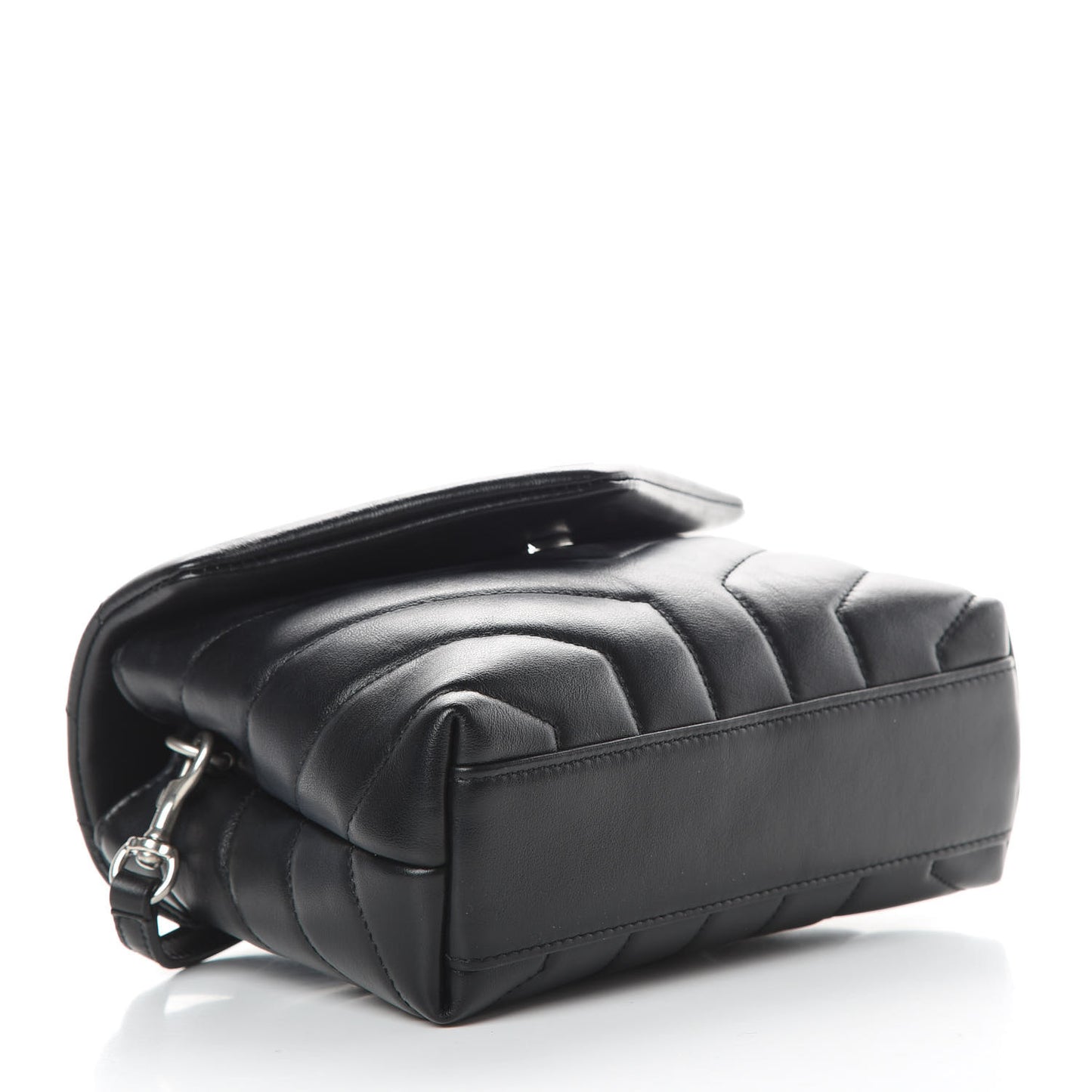 Calfskin Y Quilted Monogram Toy Loulou Crossbody Bag Black