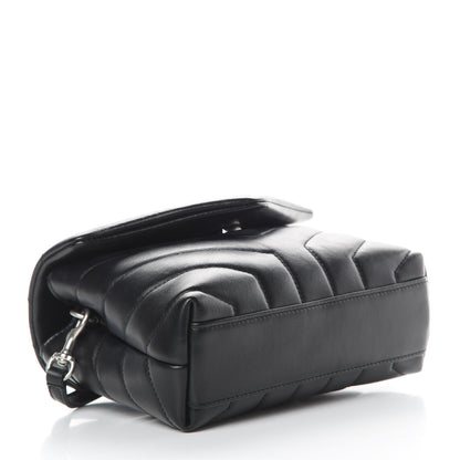 Saint Laurent Calfskin Y Quilted Monogram Toy Loulou Crossbody Bag Black 4 of 10