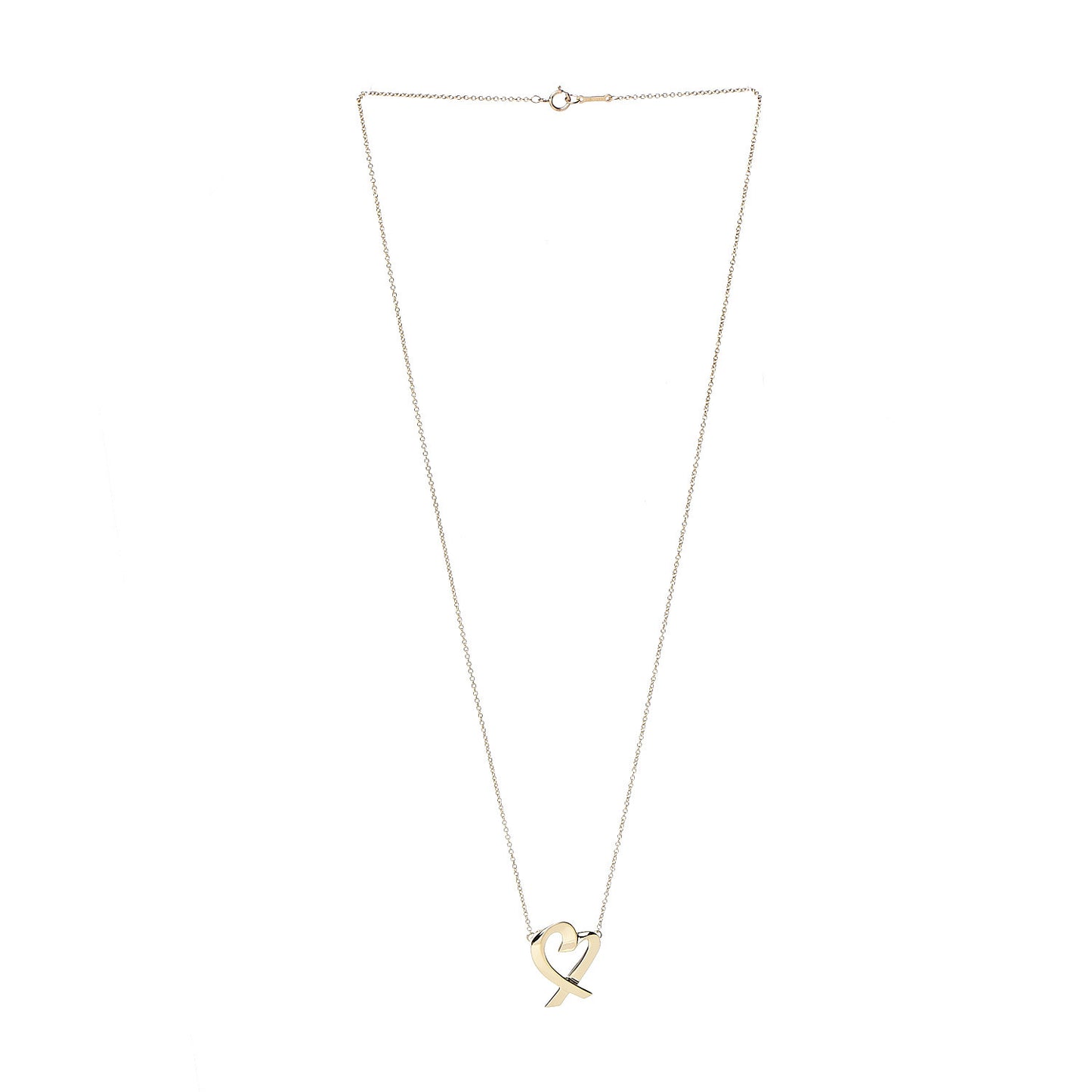 18K Yellow Gold Small Paloma Picasso Loving Heart Pendant Necklace