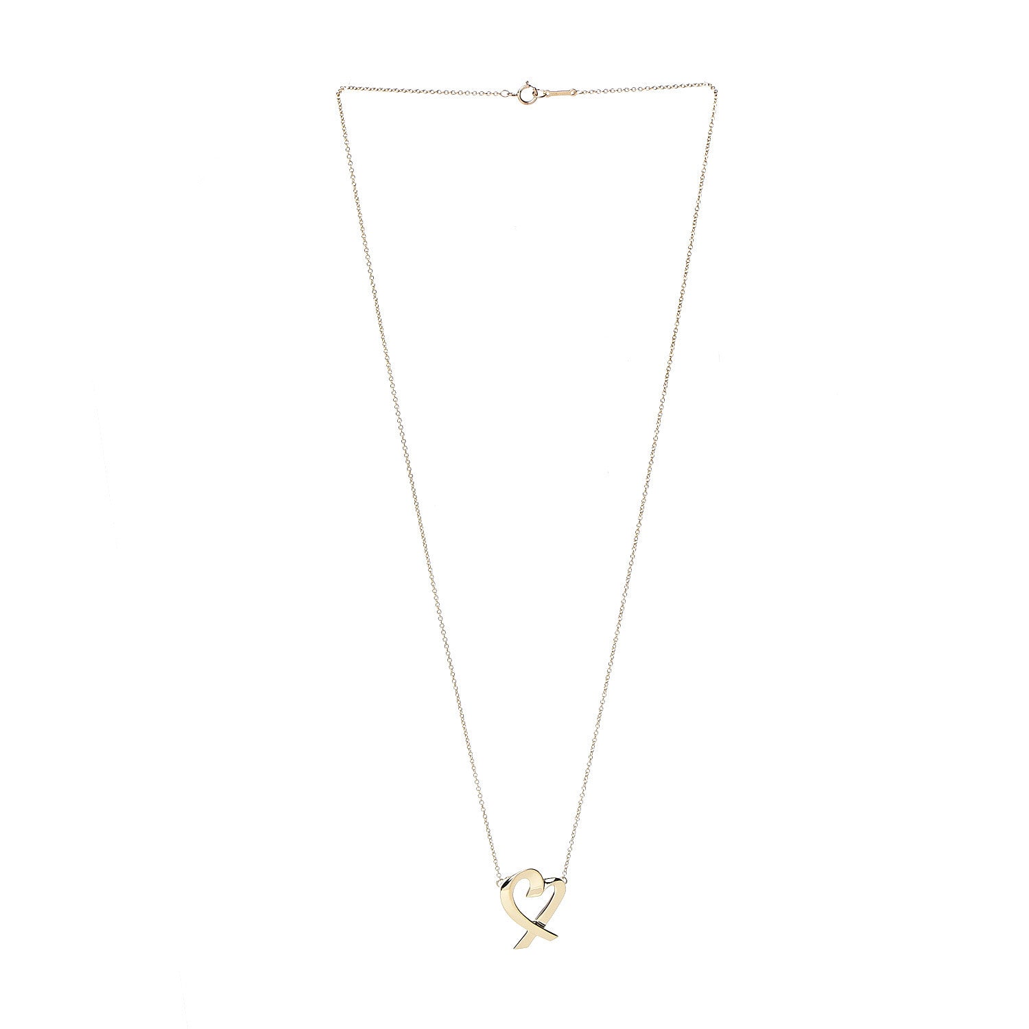 Tiffany 18K Yellow Gold Small Paloma Picasso Loving Heart Pendant Necklace 3 of 7