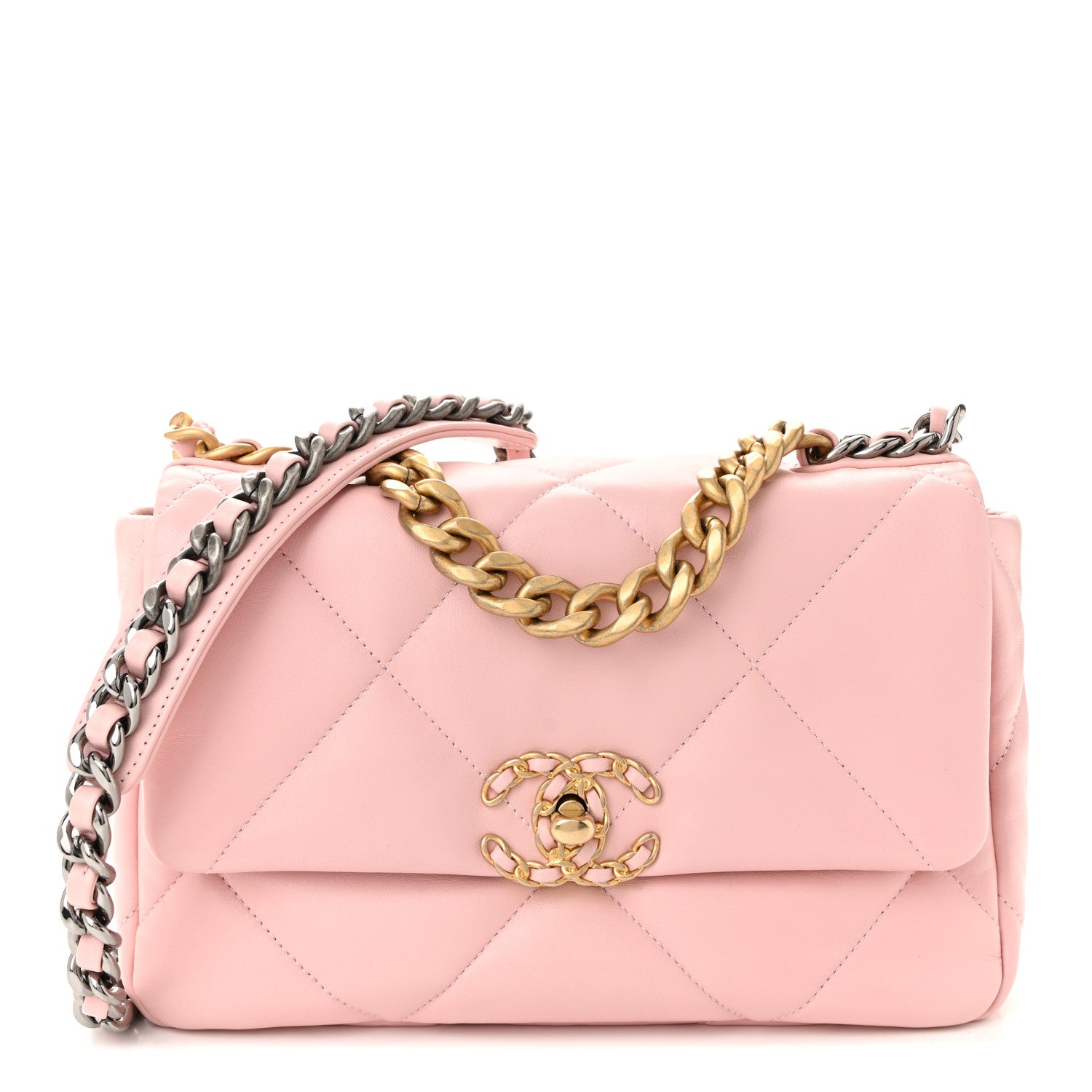 Chanel Lambskin Quilted Medium Chanel 19 Flap Light Pink 1 of 10