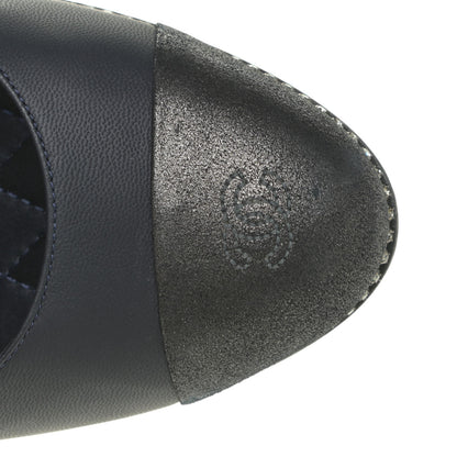 Chanel Crystal Cap Toe Slingback Pumps 38.5 Marine Gris Fonce 13 of 17