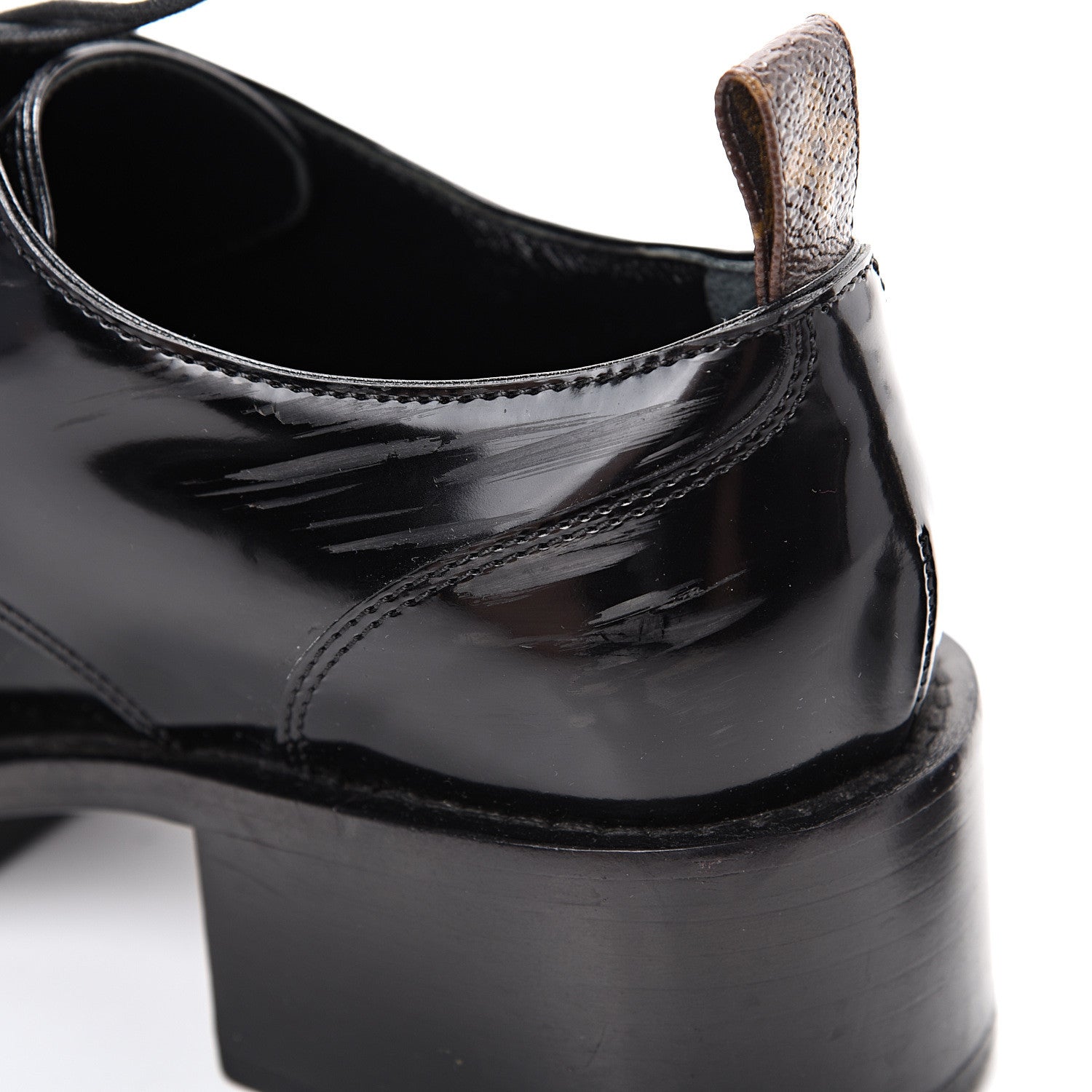 Louis Vuitton Patent Calfskin Blooms Flat Derby Platform Shoes 37 Black 13 of 14