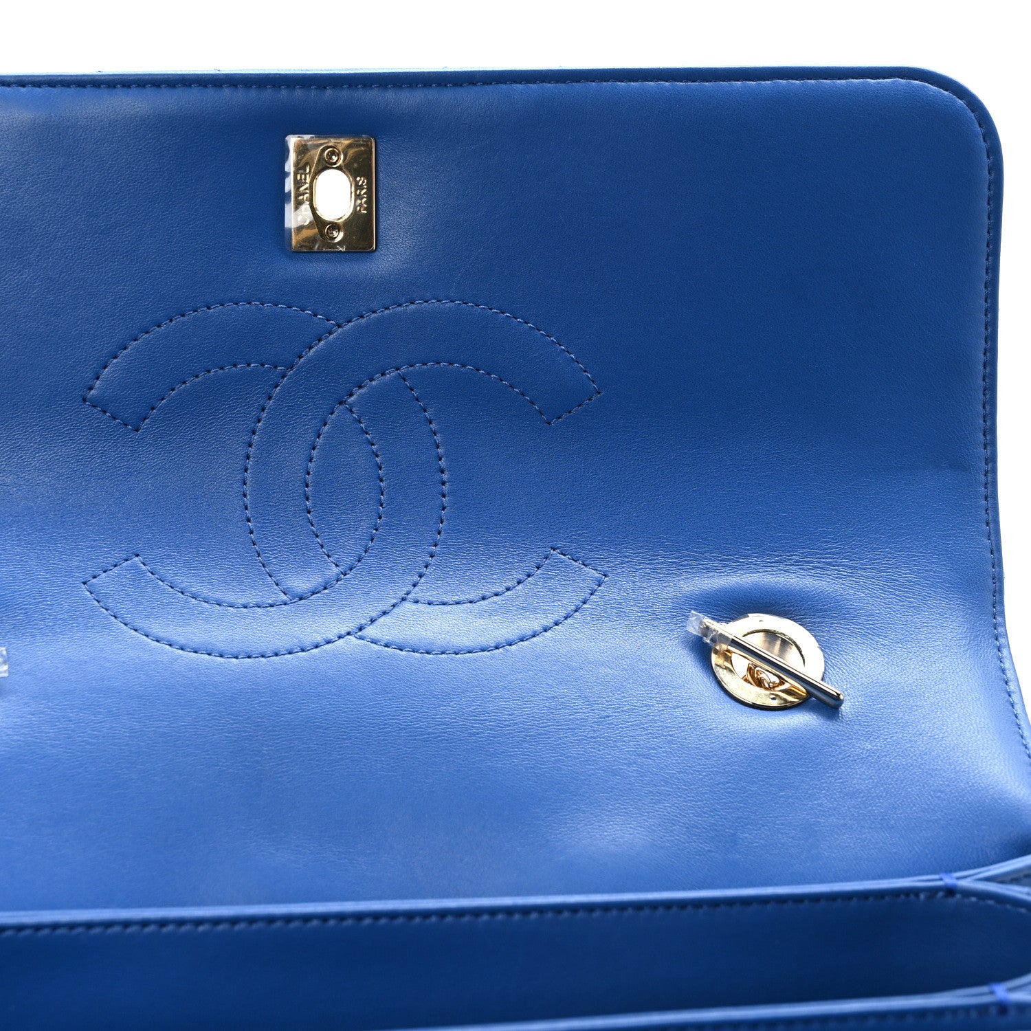 Chanel Lambskin Chevron Quilted Medium Trendy CC Dual Handle Flap Bag Blue 11 of 12