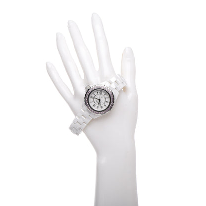 Chanel Stainless Steel Ceramic Pink Sapphire 33mm J12 Quartz Watch White 2 of 8