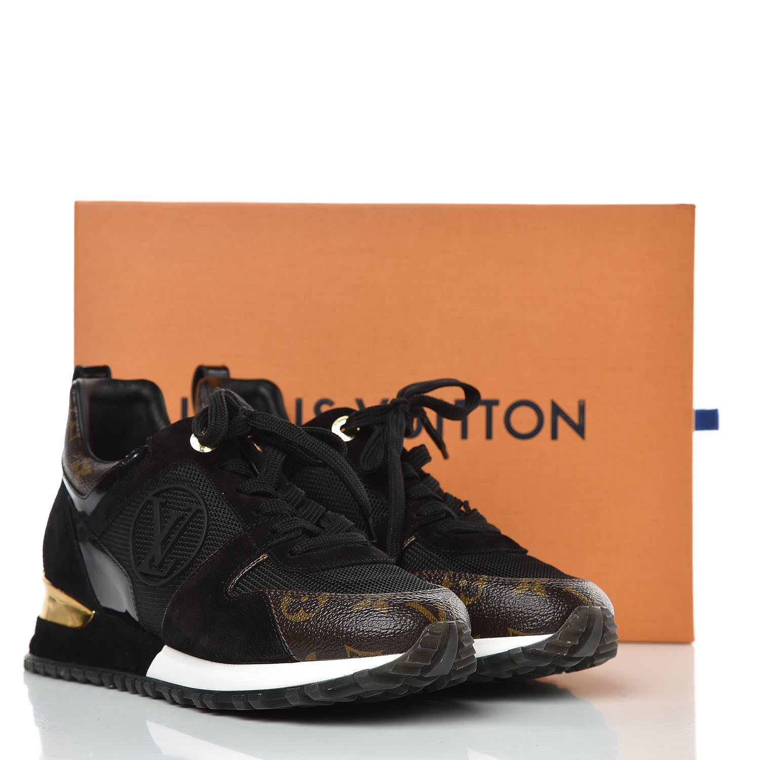 Louis Vuitton Suede Monogram Run Away Sneakers 36 Black 8 of 8