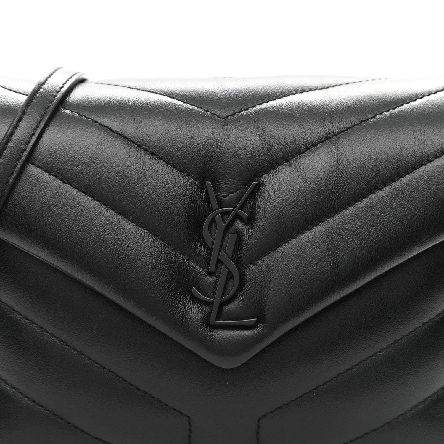 Saint Laurent Calfskin Y Quilted Monogram Toy Loulou Crossbody Bag Black 8 of 8