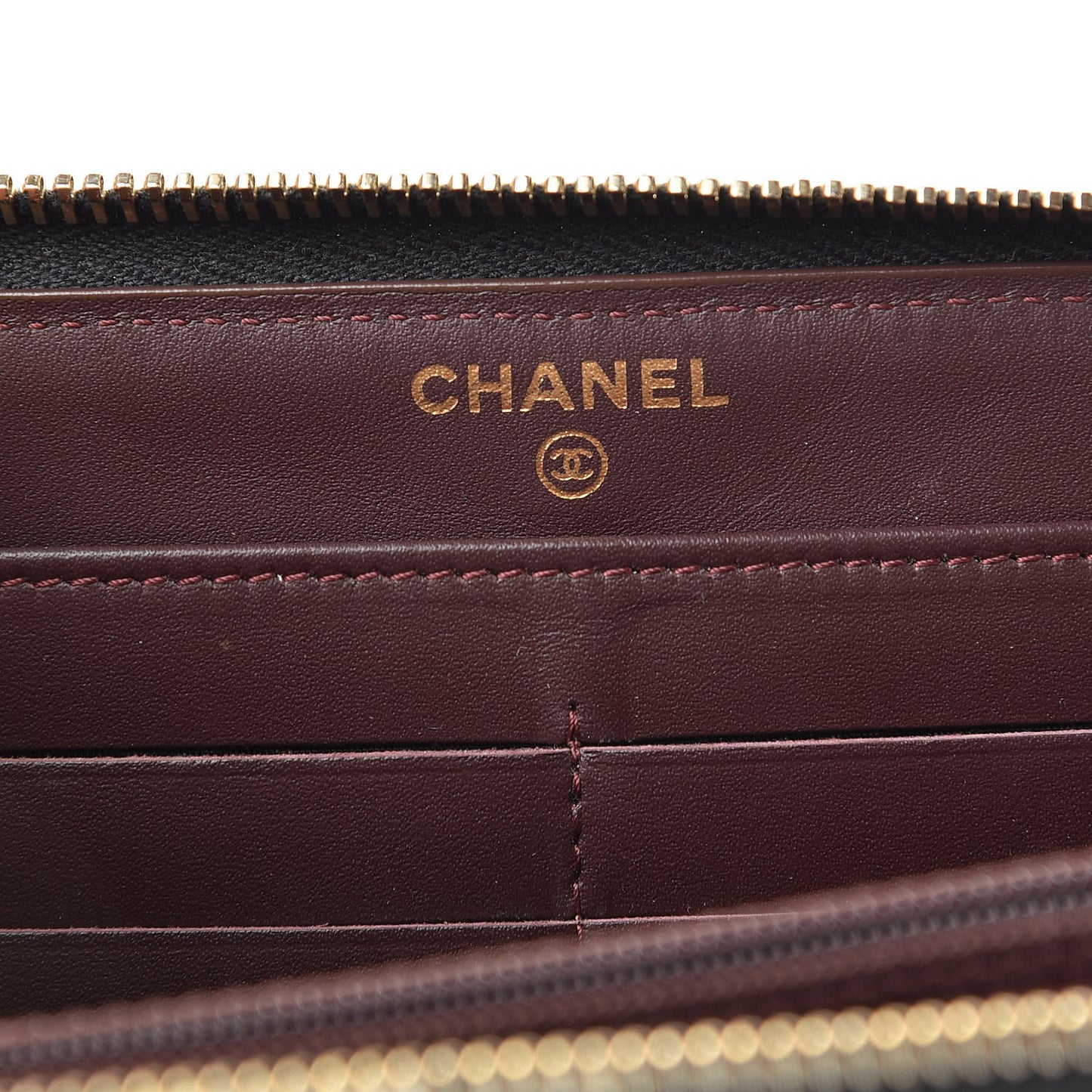 Caviar Quilted Large Gusset Zip Around Wallet Black