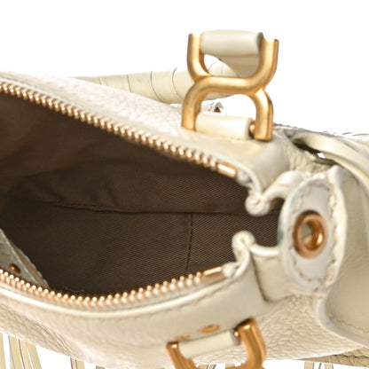 Chloe Grain Calfskin Mini Marcie Multi Fringe Satchel Natural White 5 of 10