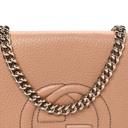 Gucci Pebbled Calfskin Medium Soho Flap Crossbody Camelia 8 of 11