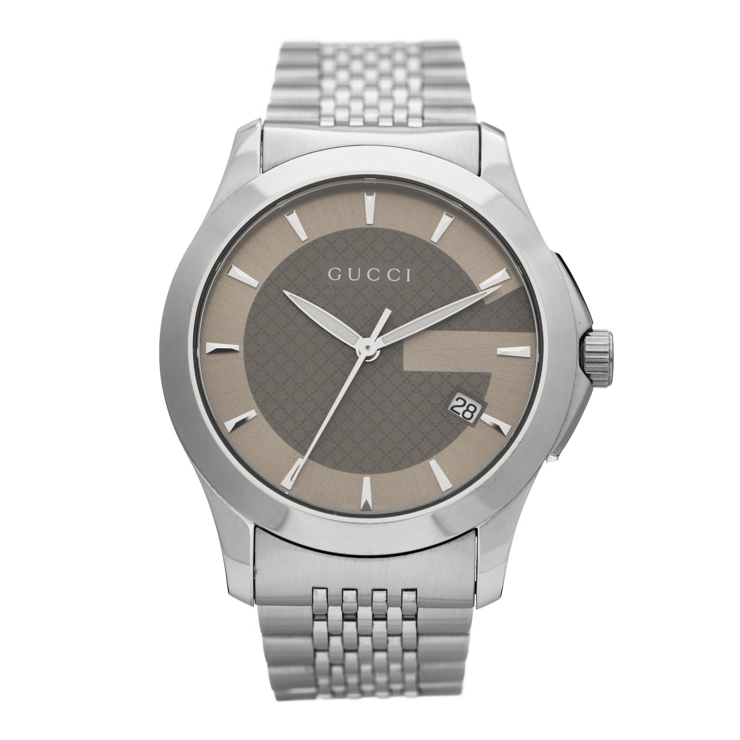 Gucci Stainless Steel 38mm G-Timeless Quartz Watch Brown 1 of 5