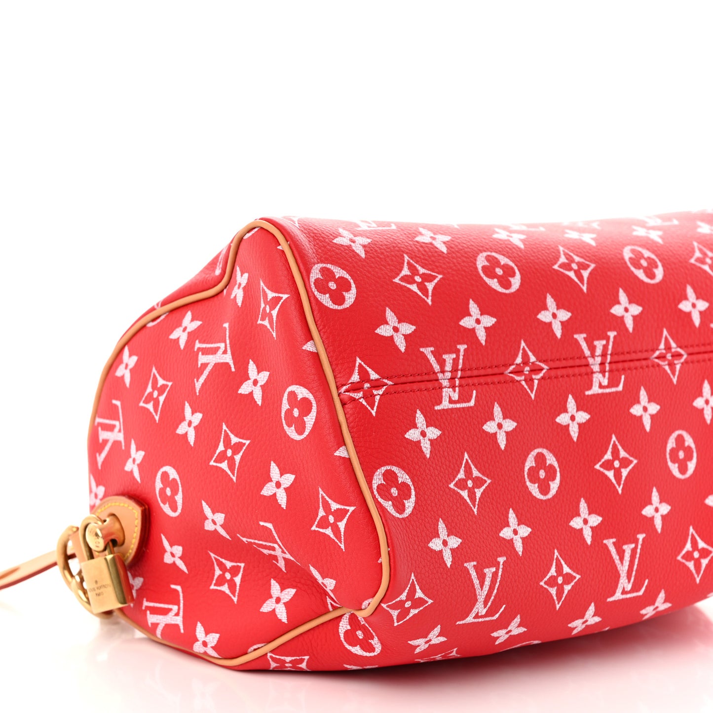 Soft Calfskin Monogram Speedy P9 Bandouliere 25 Red