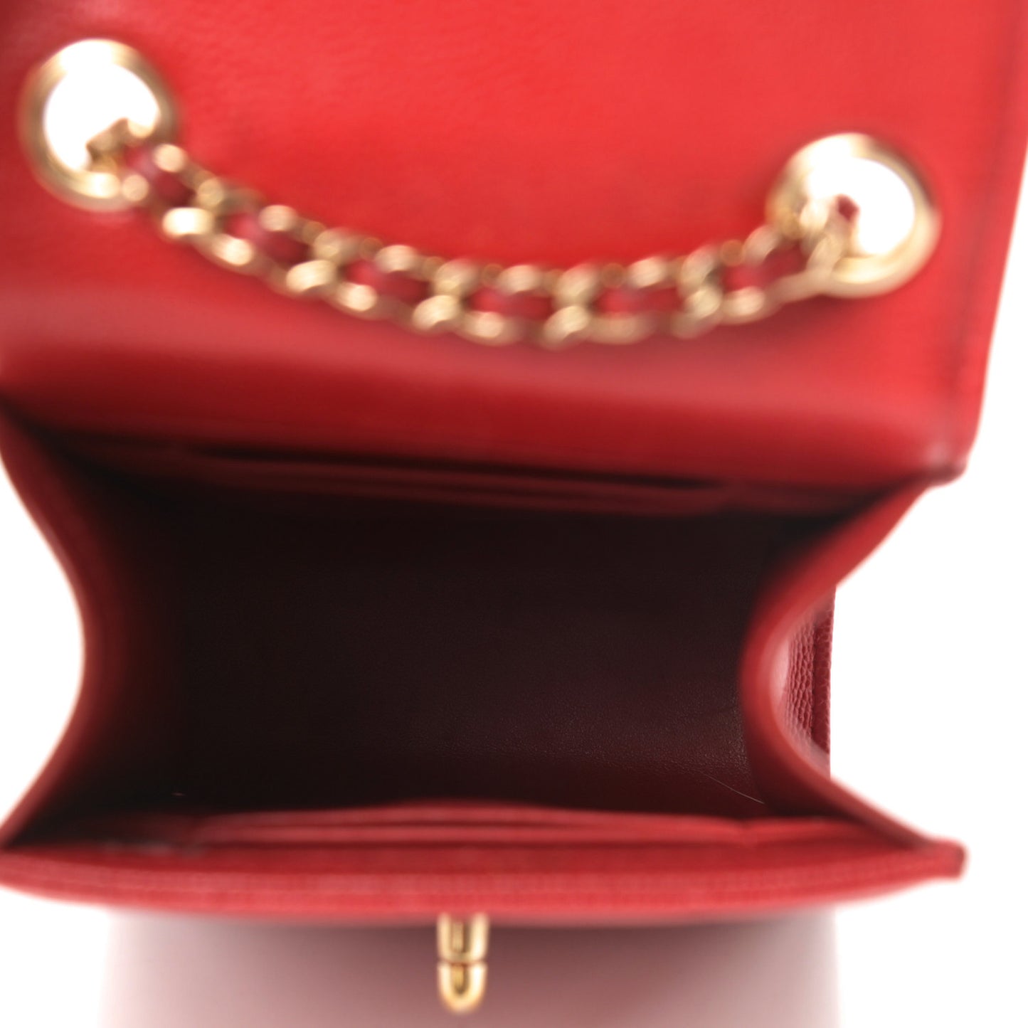 Caviar Quilted Classic Phone Holder Red