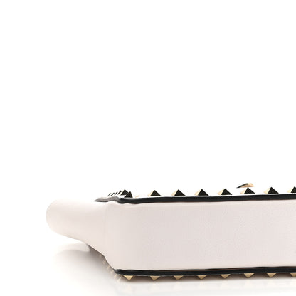 Valentino Garavani Vitello Rockstud Chain Clutch White 8 of 9
