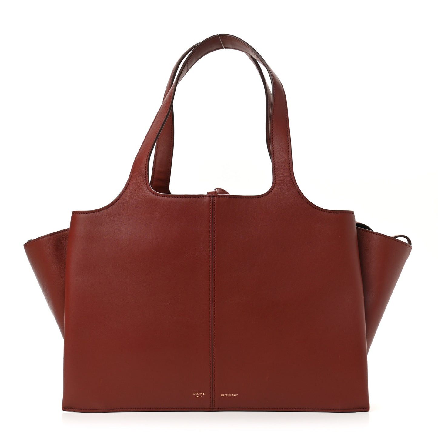 Calfskin Medium Tri-Fold Bag Red Wood