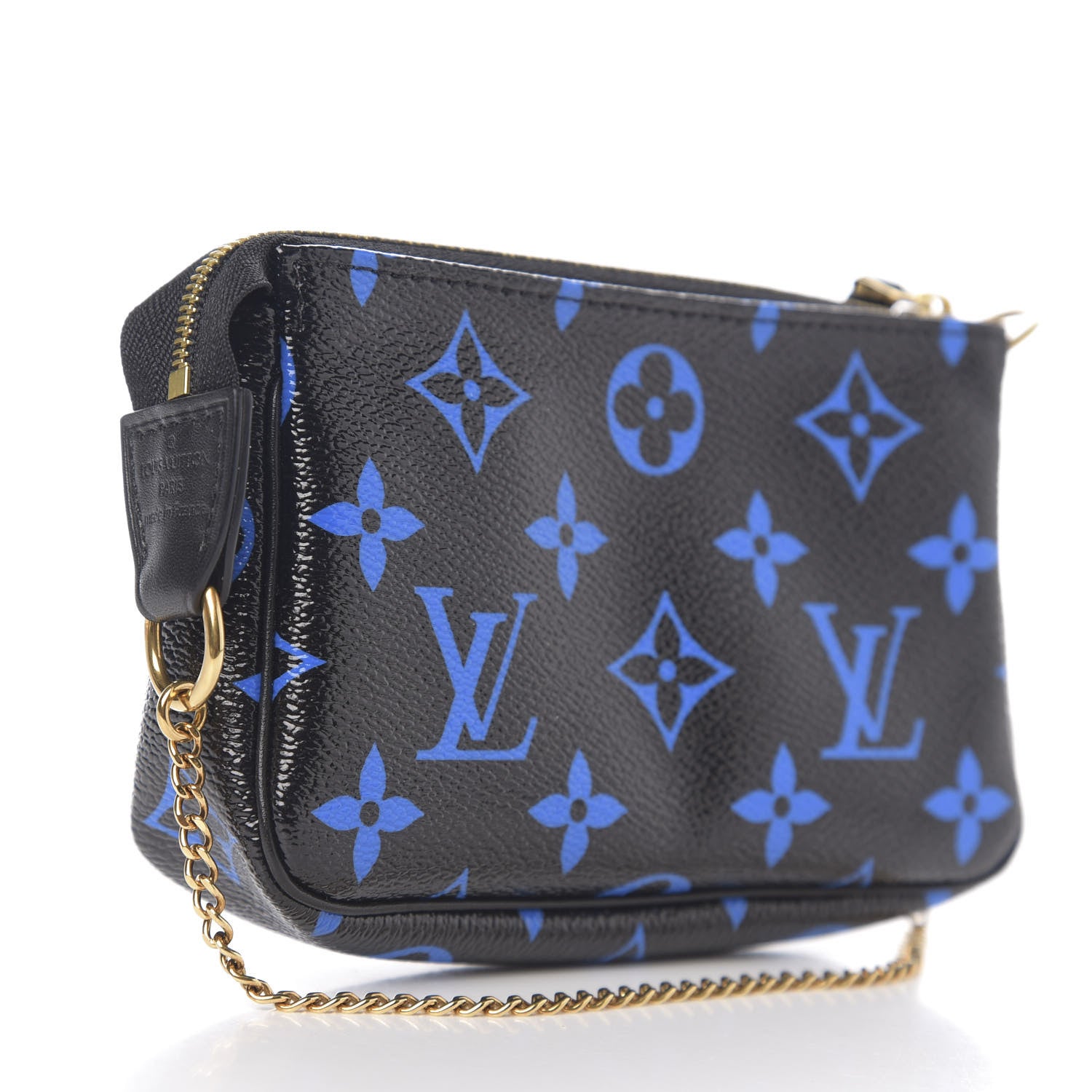 Louis Vuitton Colored Monogram Mini Pochette Accessories Blue Black 2 of 5