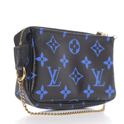 Louis Vuitton Colored Monogram Mini Pochette Accessories Blue Black 2 of 5