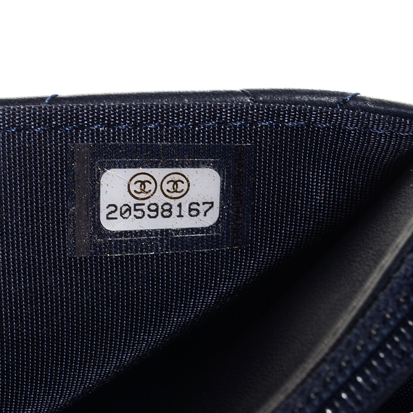 Lambskin Quilted Boy Wallet On Chain WOC Navy