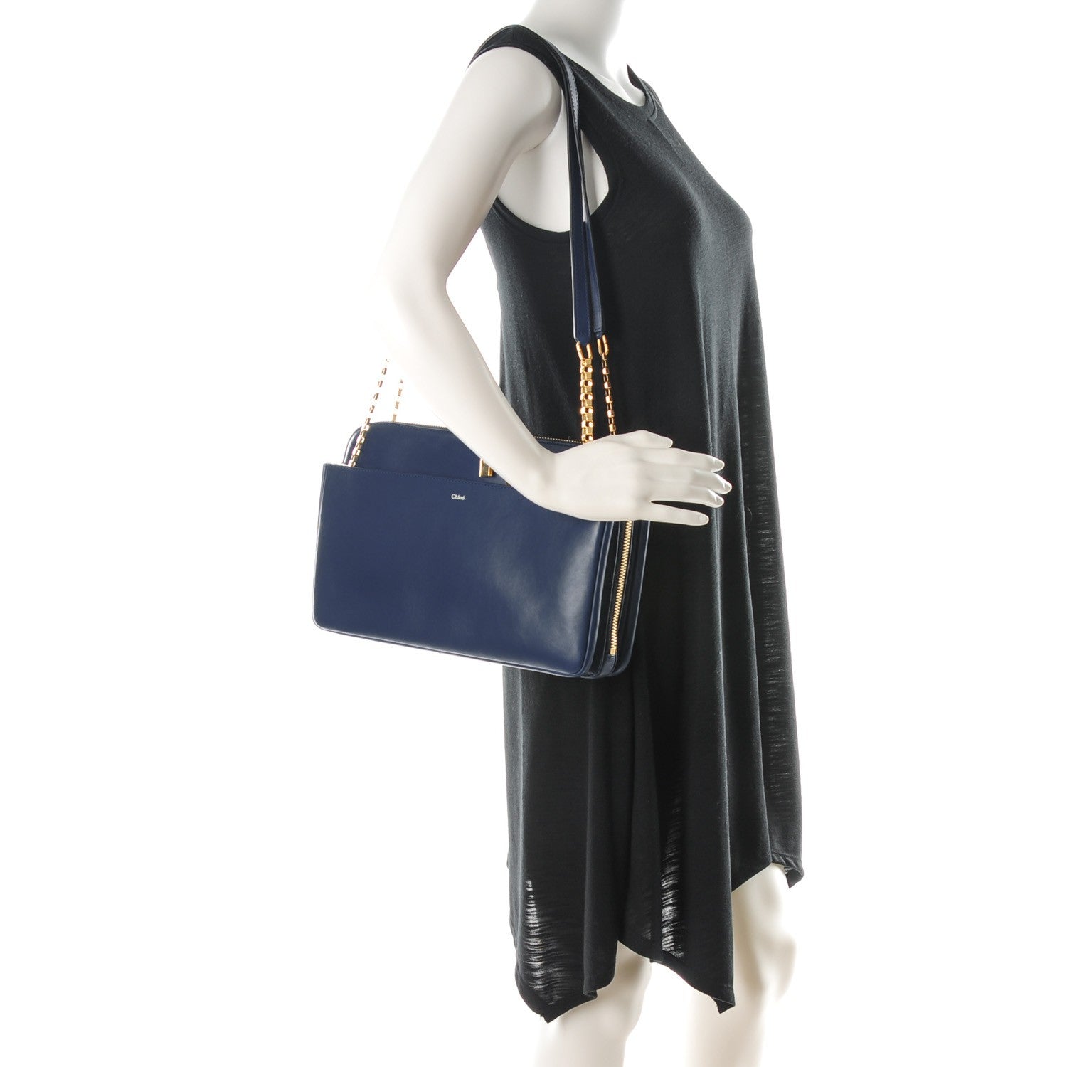 Chloe Calfskin Lucy Shoulder Bag Royal Navy 2 of 7