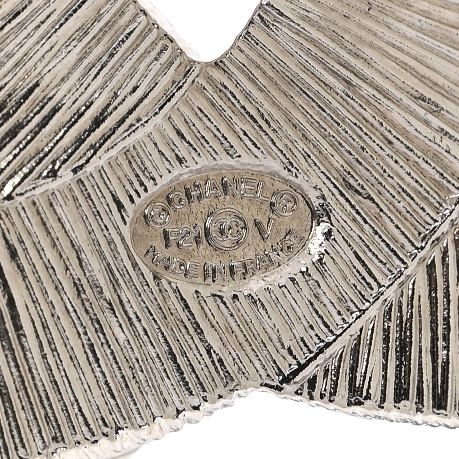 Chanel Baguette Crystal CC Brooch Silver 4 of 5