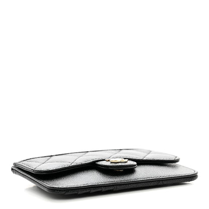 Chanel Caviar Quilted Flap Zip Card Holder Black 4 of 8