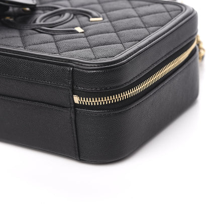 Chanel Caviar Quilted Medium CC Filigree Vanity Case Black 9 of 10