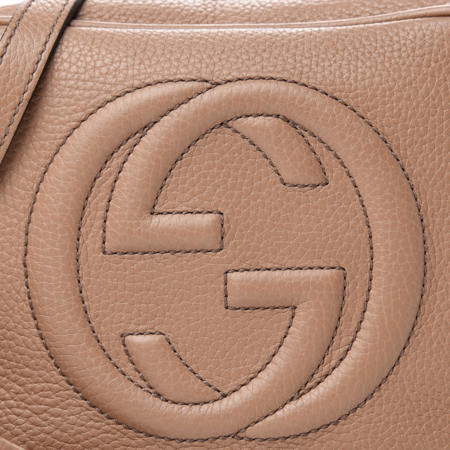 Pebbled Calfskin Small Soho Disco Bag Rose Beige