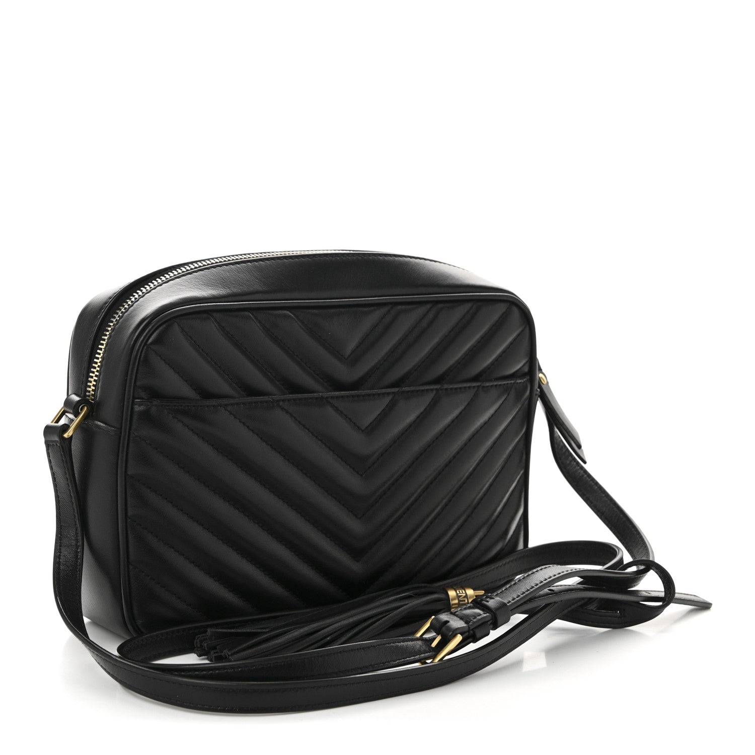 Saint Laurent Calfskin Matelasse Monogram Lou Camera Bag Black 3 of 11
