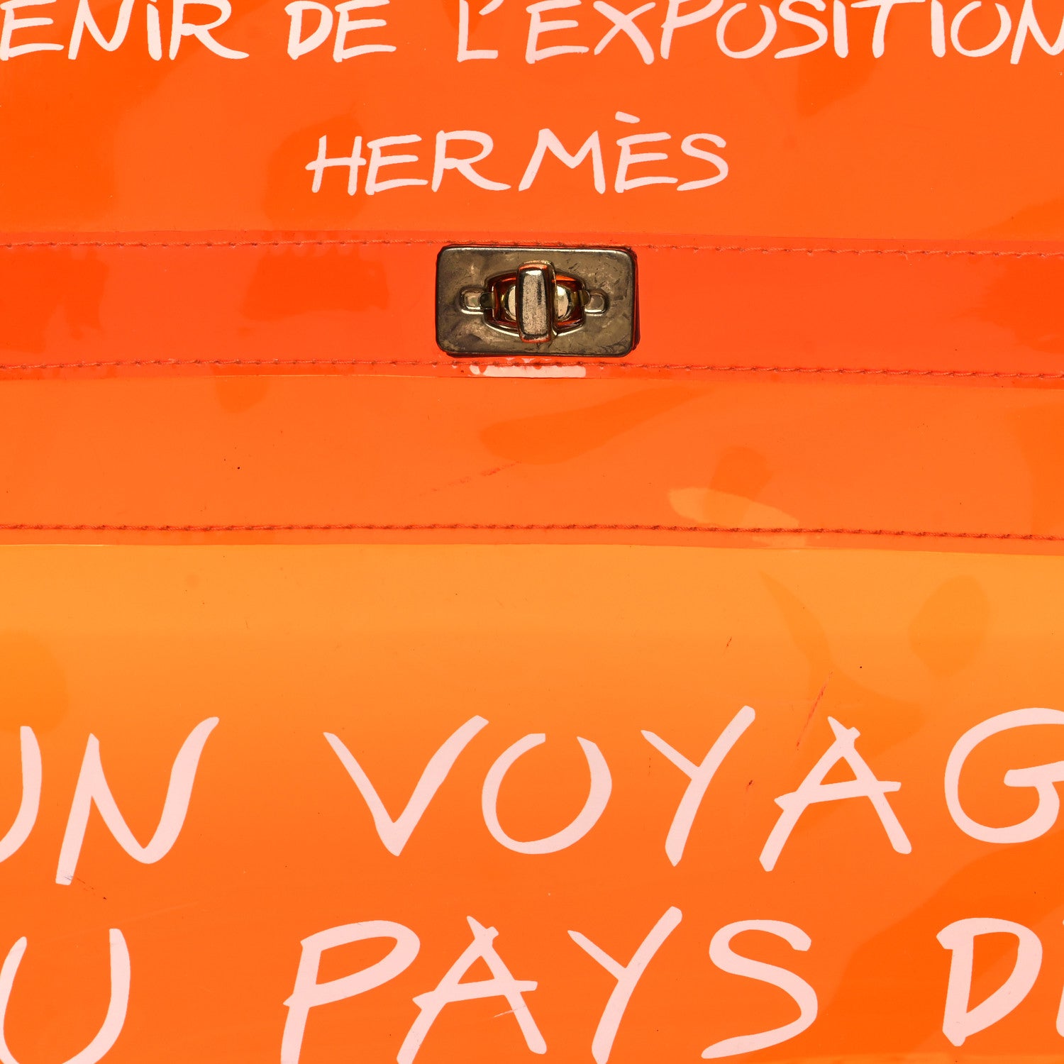 Hermes Vinyl Souvenir De L'Exposition Kelly Orange 7 of 13