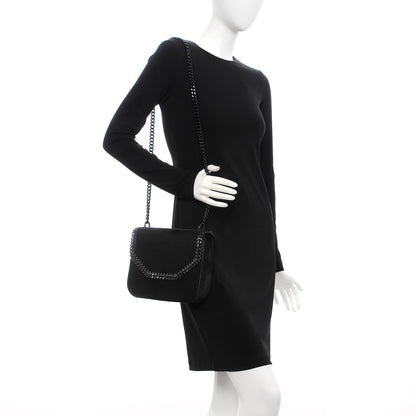 Stella McCartney Velvet Effect Medium Falabella Box Shoulder Bag Black 2 of 8