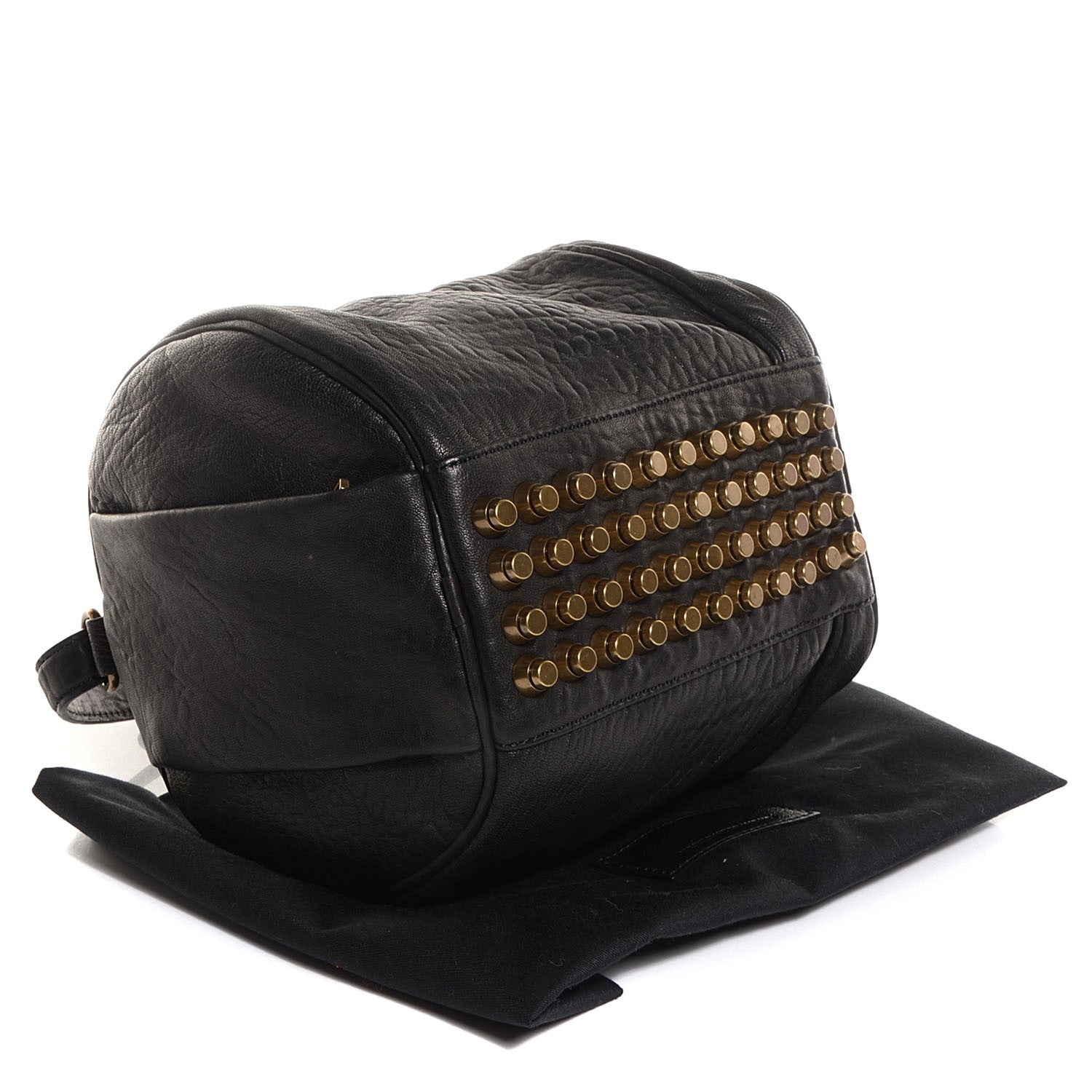 Alexander Wang Pebbled Lambskin Angela Pochette Black Antique Brass Hardware 4 of 8