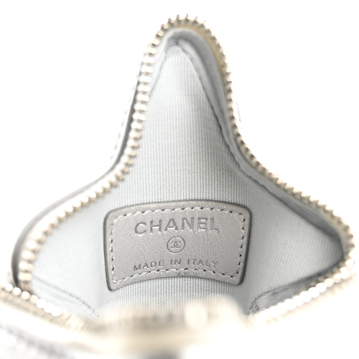Metallic Lambskin Walk Of Fame Star Clip On Coin Purse Silver