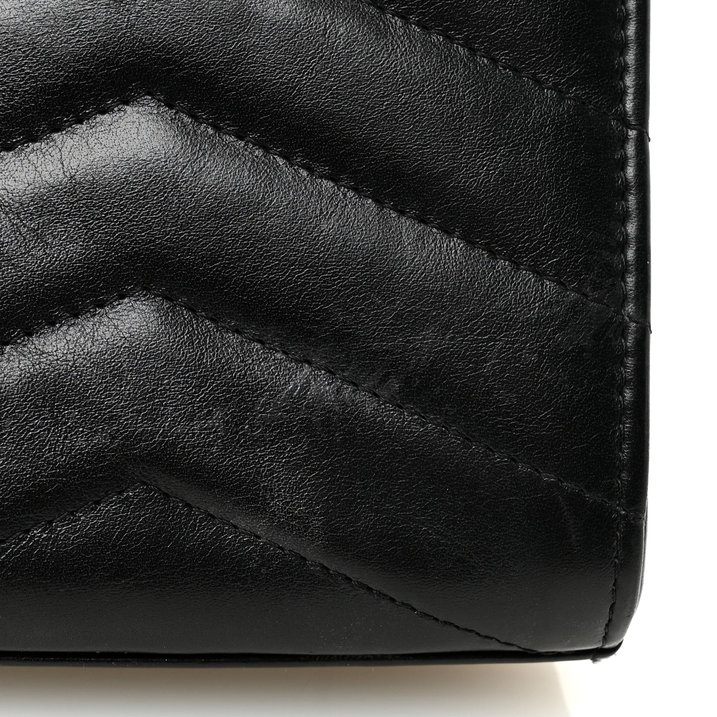 Calfskin Chevron Quilted Medal Mini Clutch With Chain  Black