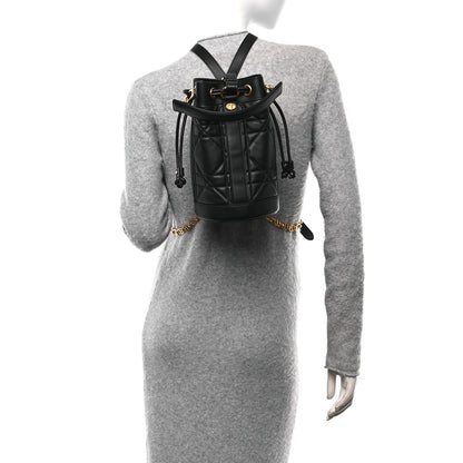 Christian Dior Calfskin Macrocannage Cannage Small Drawstring Backpack Black 2 of 9