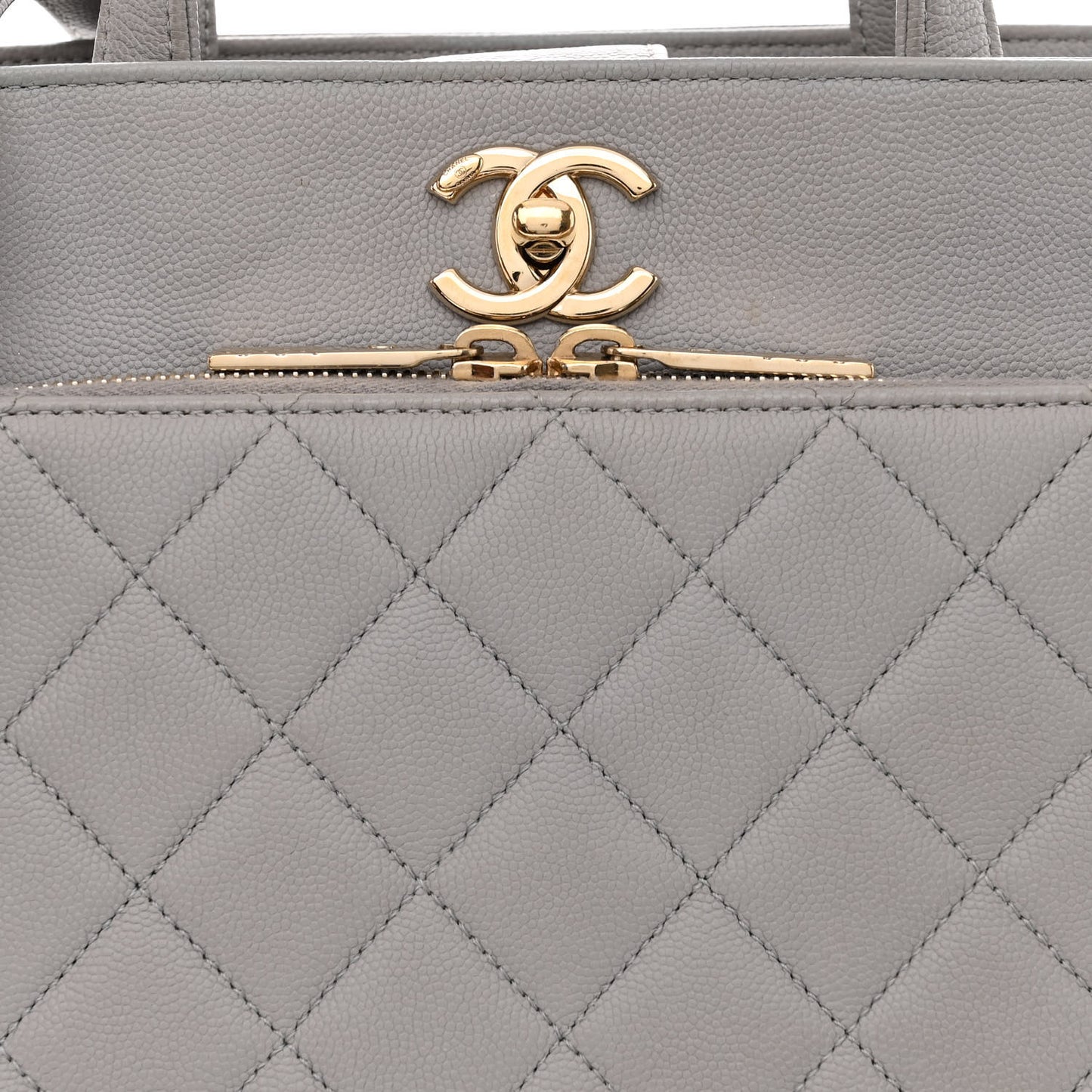 Caviar Quilted Small Business Affinity Shopping Bag Grey