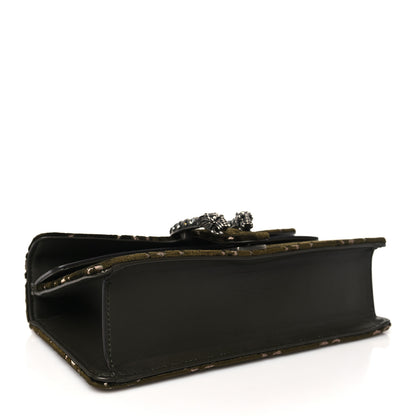 Gucci Velvet Moon Calfskin Crystal GG Monogram Small Dionysus Shoulder Bag  Dark Olive Rose Gold 4 of 11