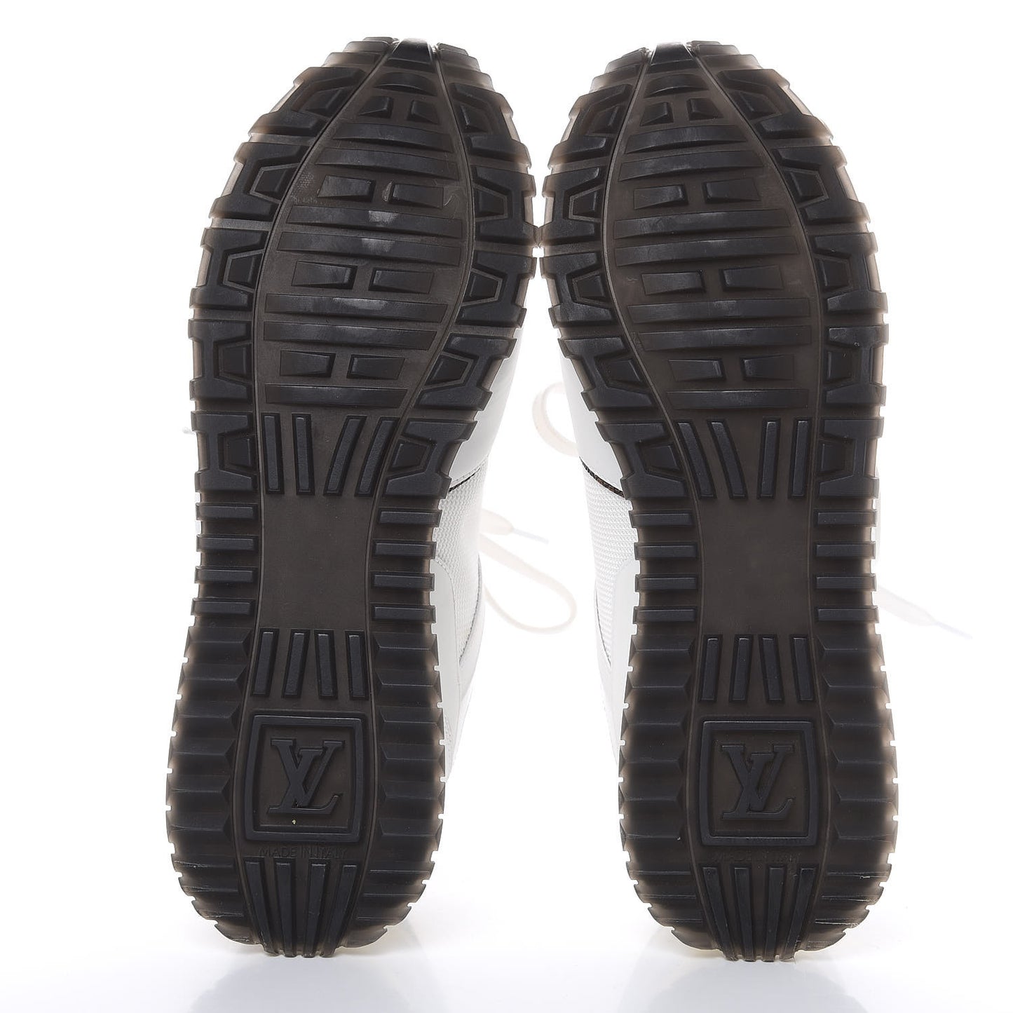 Calfskin Monogram Run Away Sneakers 36.5 White