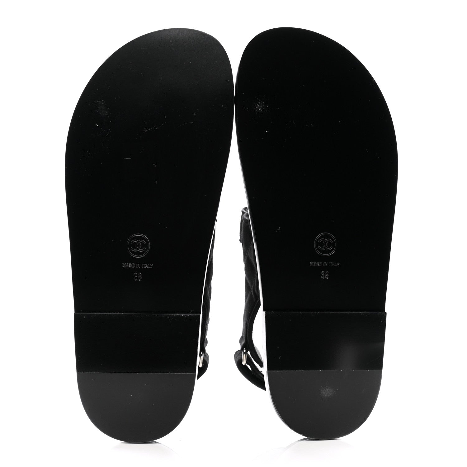 Chanel Mixed Fibers Velcro Dad Sandals 38 Black 38 Black 5 of 9