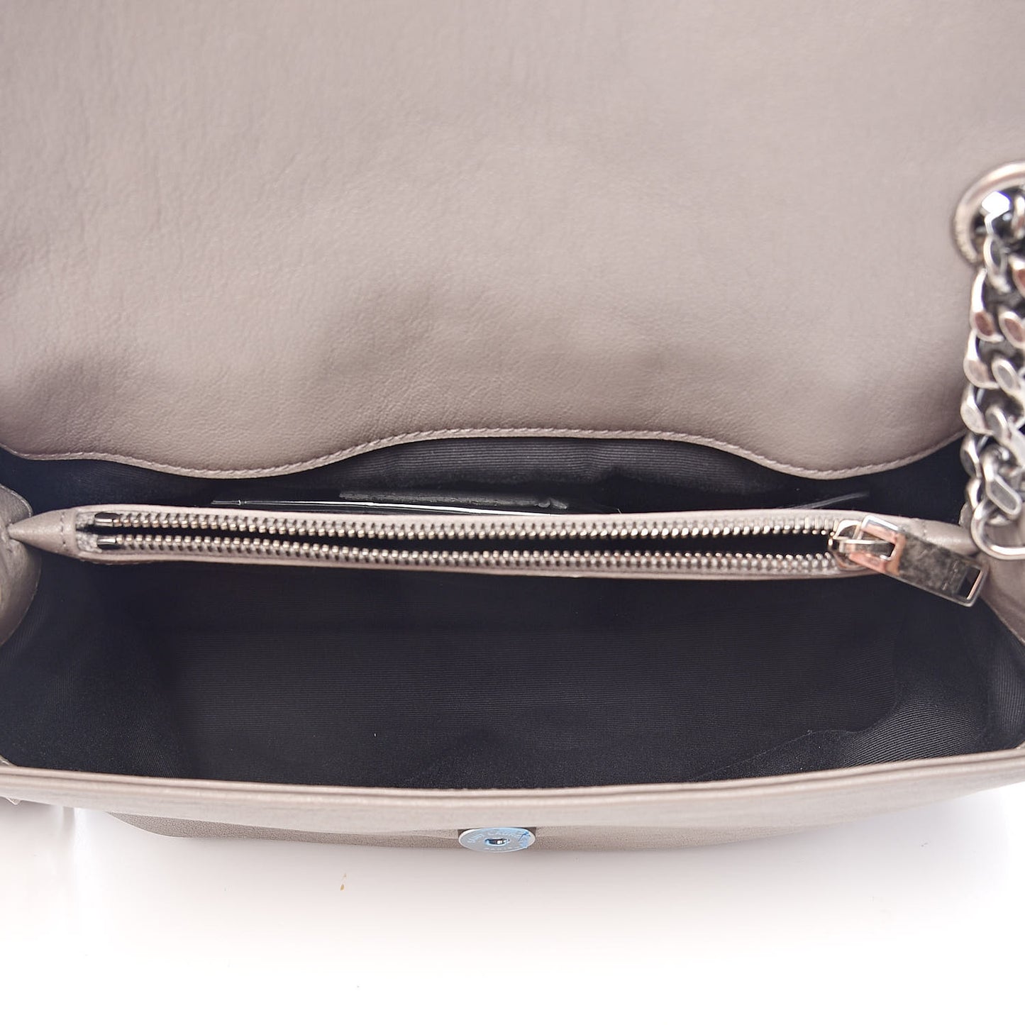 Sheepskin Medium West Hollywood Monogram Fold-Over Bag Grey
