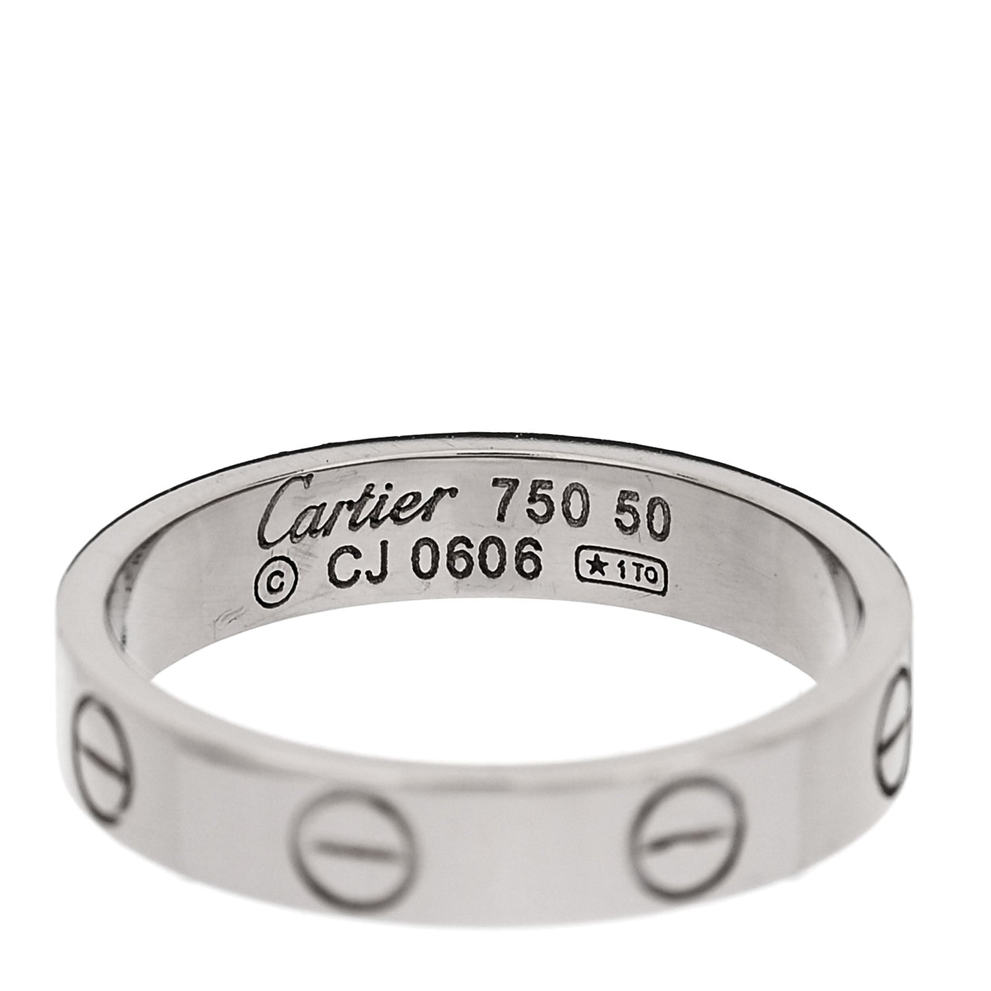 18K White Gold 3.5mm LOVE Wedding Band Ring 50 5.25
