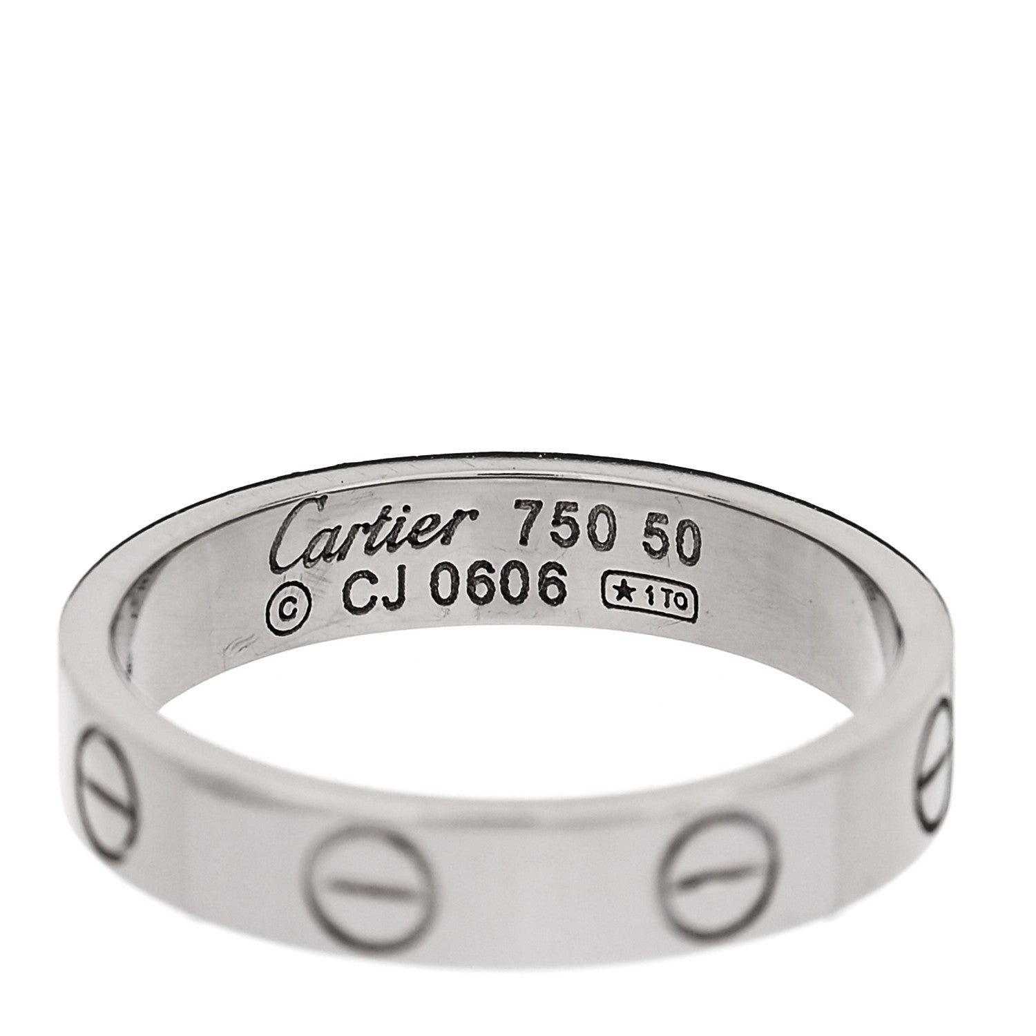 Cartier 18K White Gold 3.5mm LOVE Wedding Band Ring 50 5.25 4 of 4